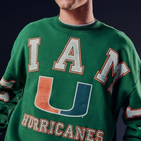 Other - Hollister Green 'I AM' Sweater Hurricanes